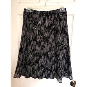 Requirements Skirt Women's Large Pull On Elastic Waist - Lined Black & White